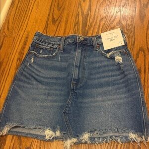 Abercrombie & Fitch ultra high rise denim skirt